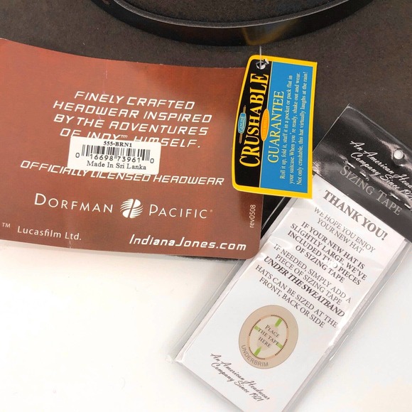 NEW Dorfman Pacific Indiana Jones Hat Mens Small 100% Wool Felt Outback Crushabl - Picture 8 of 8